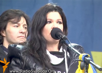 Виступ Руслани на сьомому Народному вічі на Євромайдані (відео)