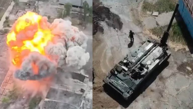 Українські захисники ліквідували 240-мм самохідний міномет “Тюльпан” (відео)